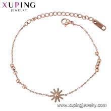 Pulseira-137 Xuping imitação de jóias rosa cor de ouro design mulheres charme pulseira